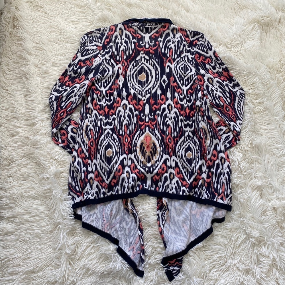 New York and Co Navy and Pink Patterned Cardigan - Picture 3 of 3